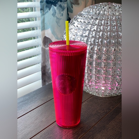Starbucks Pink Ribbed Iridescent Bling Venti Tumbler 2023 Summ… - Picture 8 of 8
